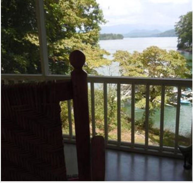front porch lake view Chatuge Lakeside Rentals